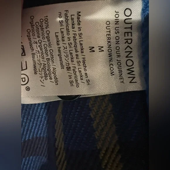 Outerknown Men’s Blanket Shirt Blue Plaid Flannel Button Down Medium - Picture 3 of 4